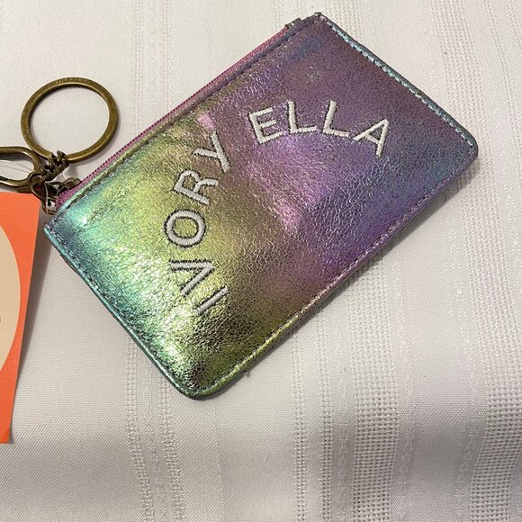 Brand New IVORY ELLA Iridescent Rainbow ID Keychain Wallet Lanyard - Picture 2 of 4